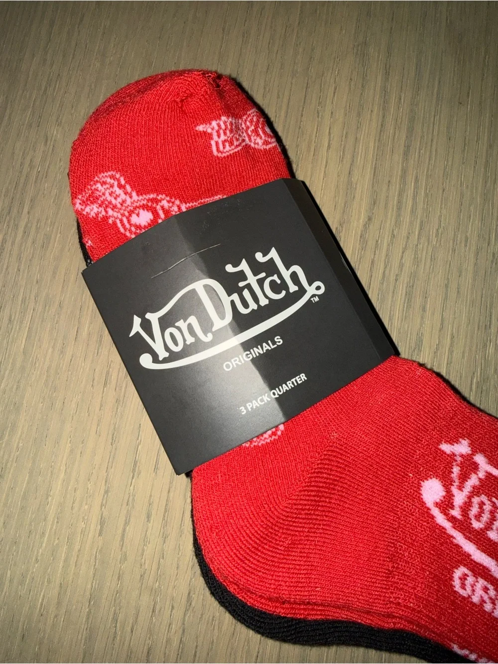 Von Dutch 3 pack of Quarter Socks Brand new pink black and red